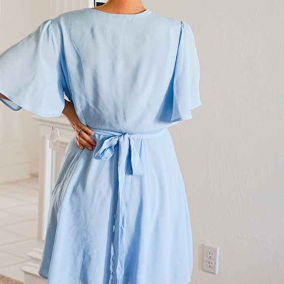Public Desire Blue Wrap Dress - Picture 6 of 13